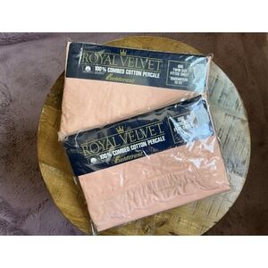 Vintage Royal Velvet 100% Comb Cotton Salmon Pink‎ NWT Twin Set
